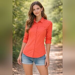 NWOT REI Size XS Coral Button-Down Shirt